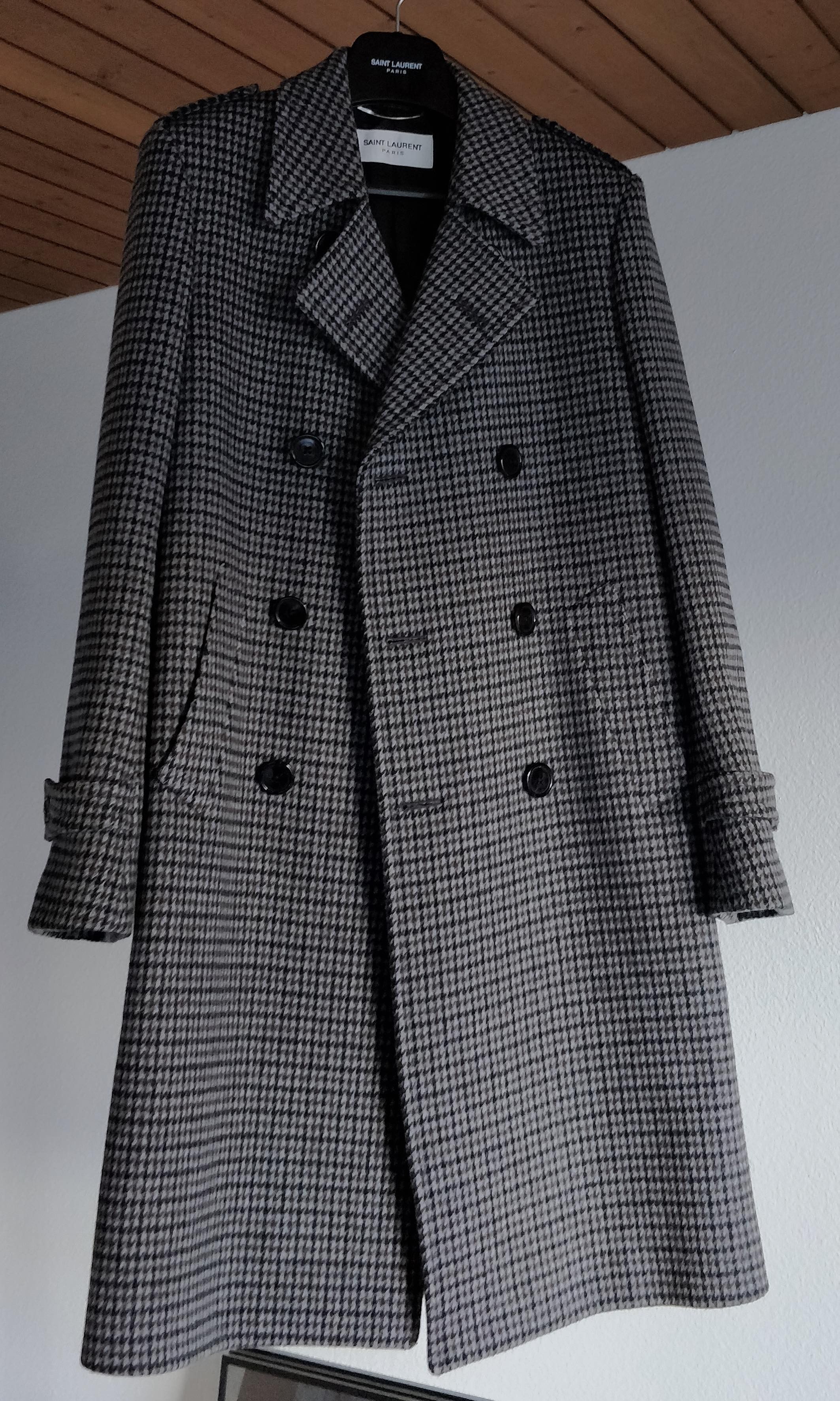 Saint Laurent Paris FW14 Runway Glencheck Coat Celine Size US M / EU 48-50 / 2 - 2 Thumbnail
