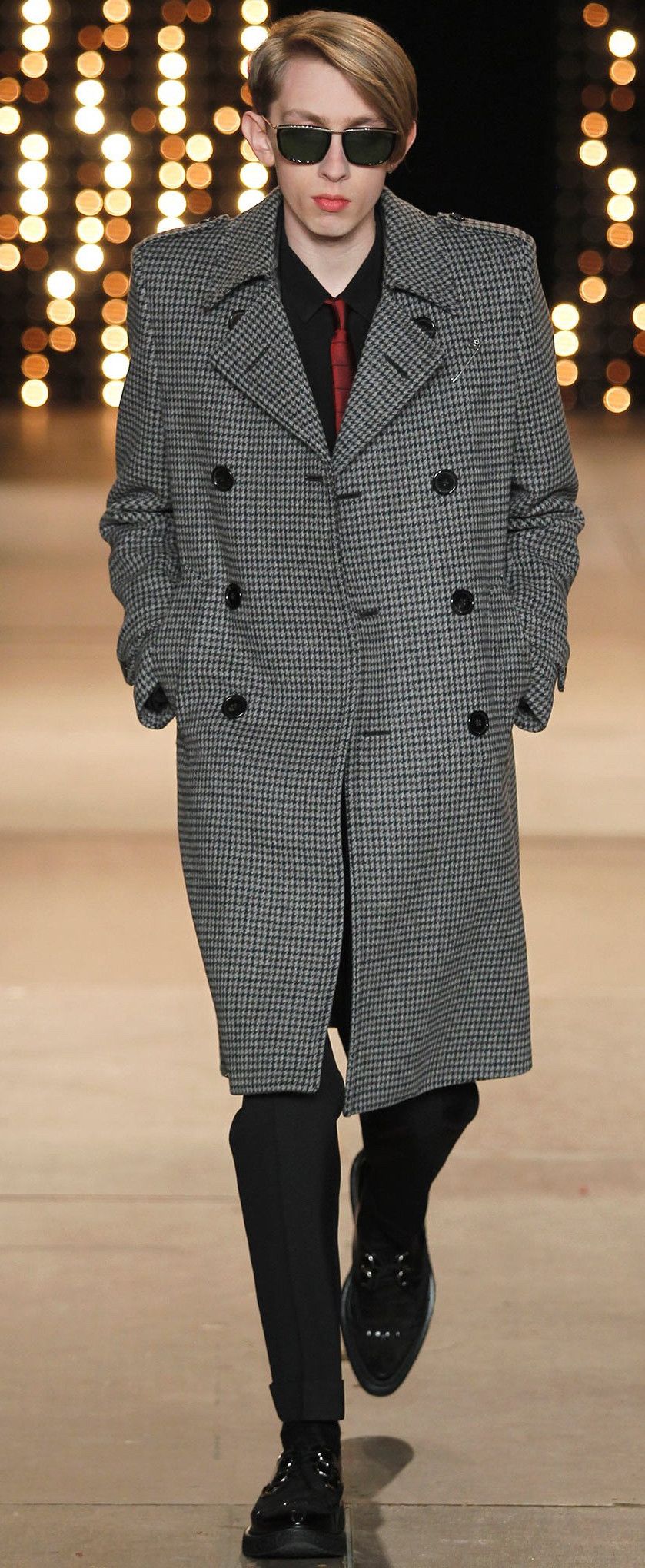 Saint Laurent Paris FW14 Runway Glencheck Coat Celine Size US M / EU 48-50 / 2 - 1 Thumbnail