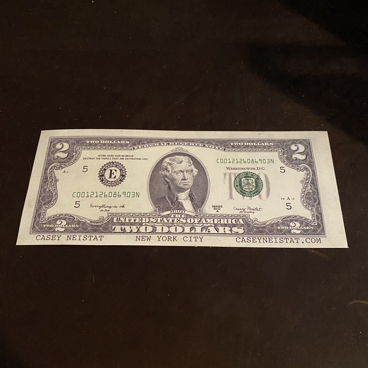 Vintage Casey Neistat Two Dollar Bill Sticker | Grailed