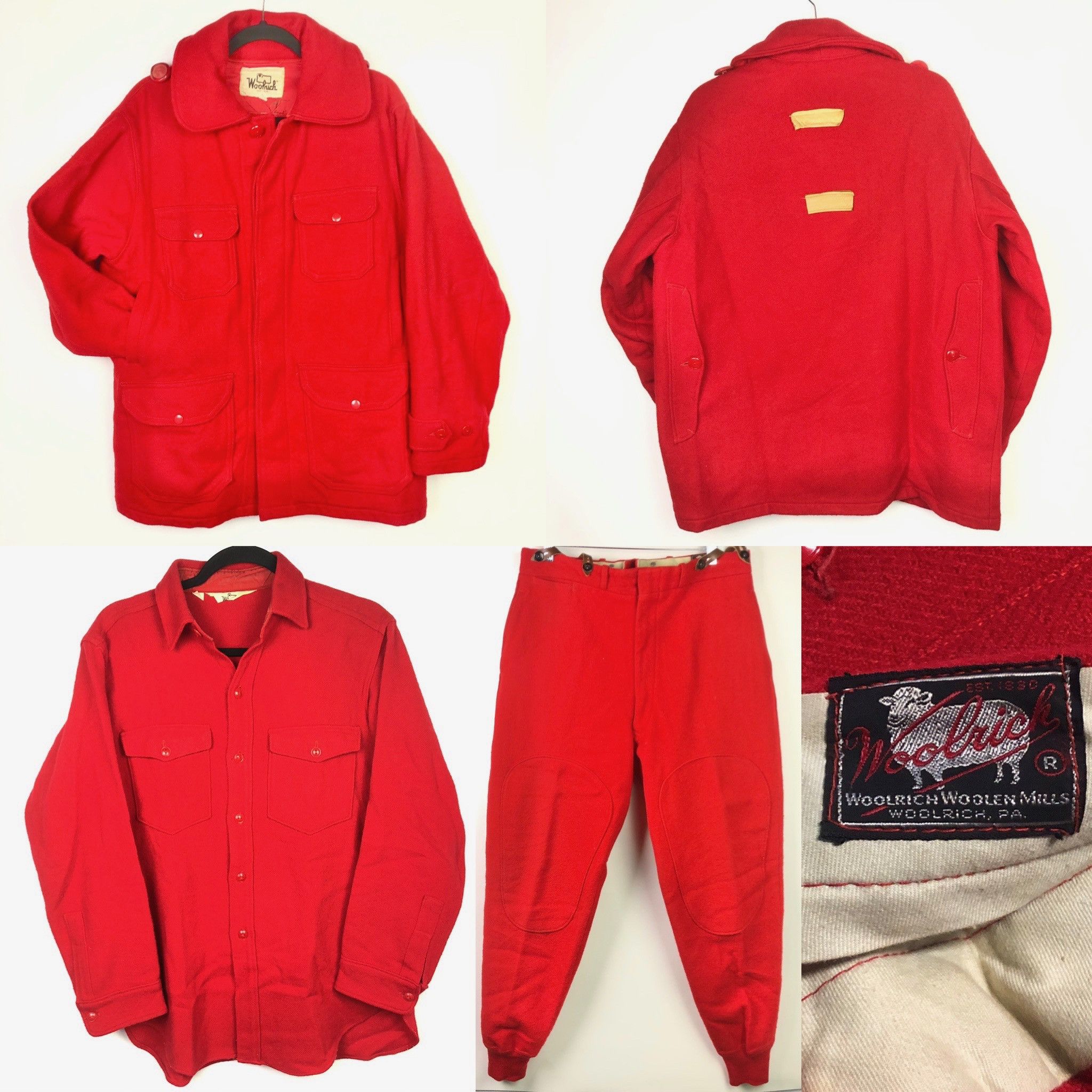 Vintage VINTAGE Woolrich Hunting Suit Wool Jacket, Shirt, Pants