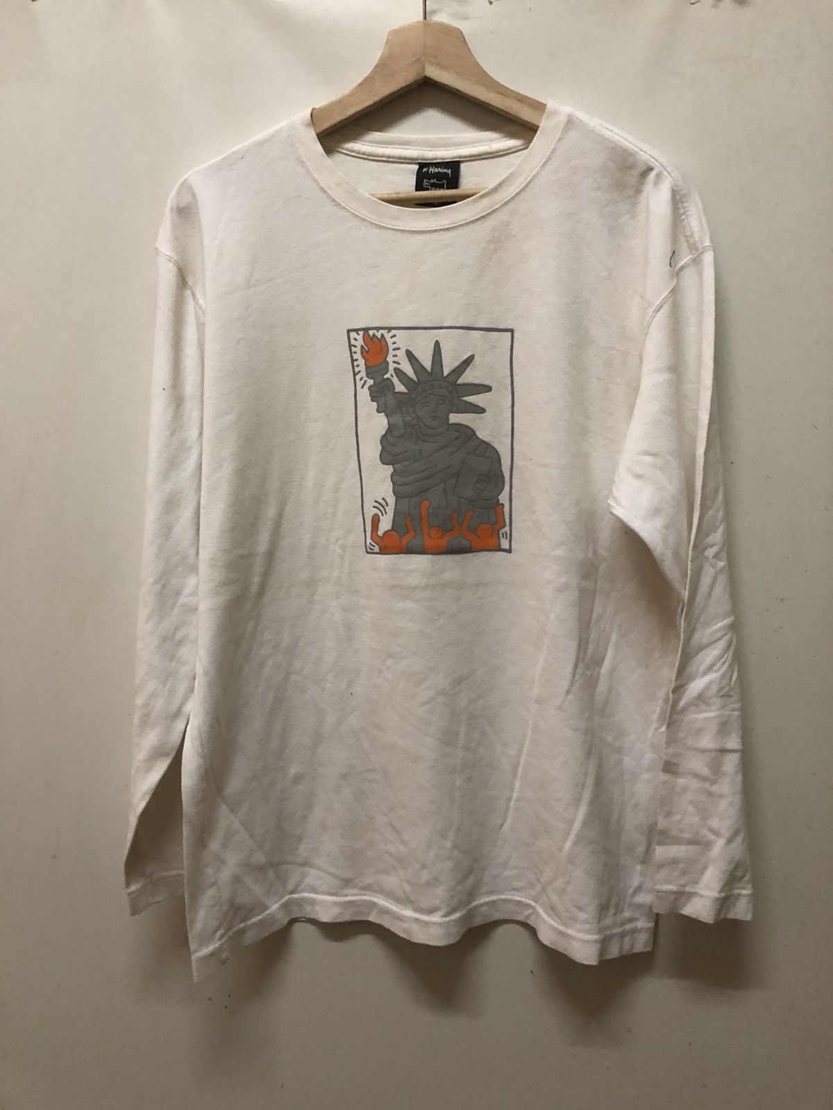 Vintage Keith Haring T shirt M Liberty Pop Art JMB Warhol