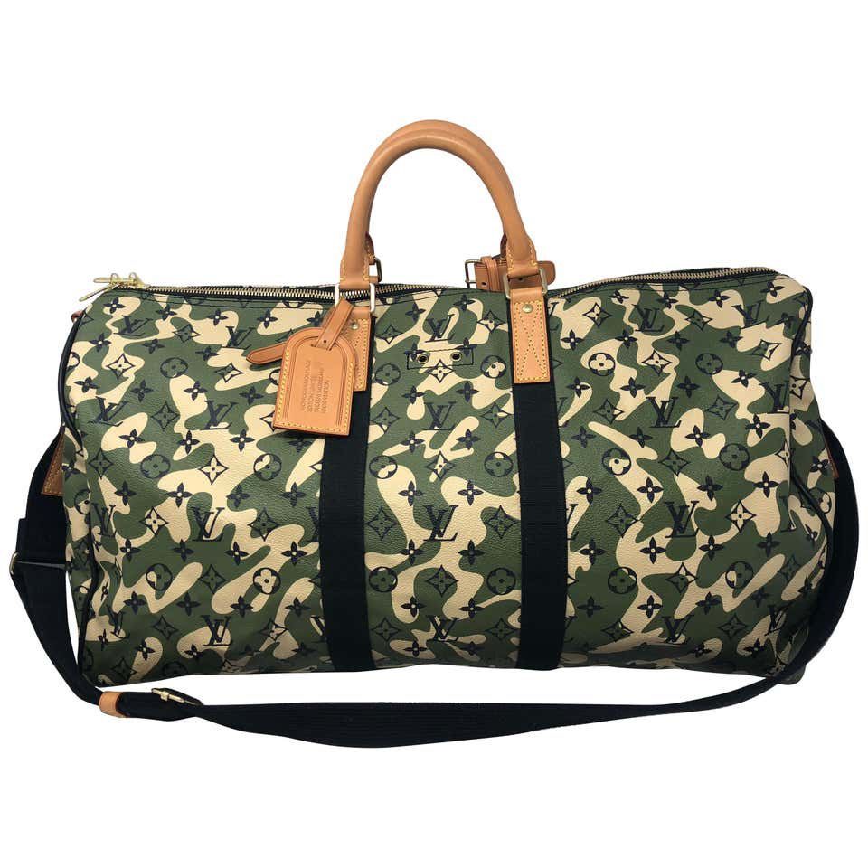 Louis Vuitton Takashi Murakami Keepall 55 Rare Camo Duffle Bag (LLZXZ)  144010013827 DO
