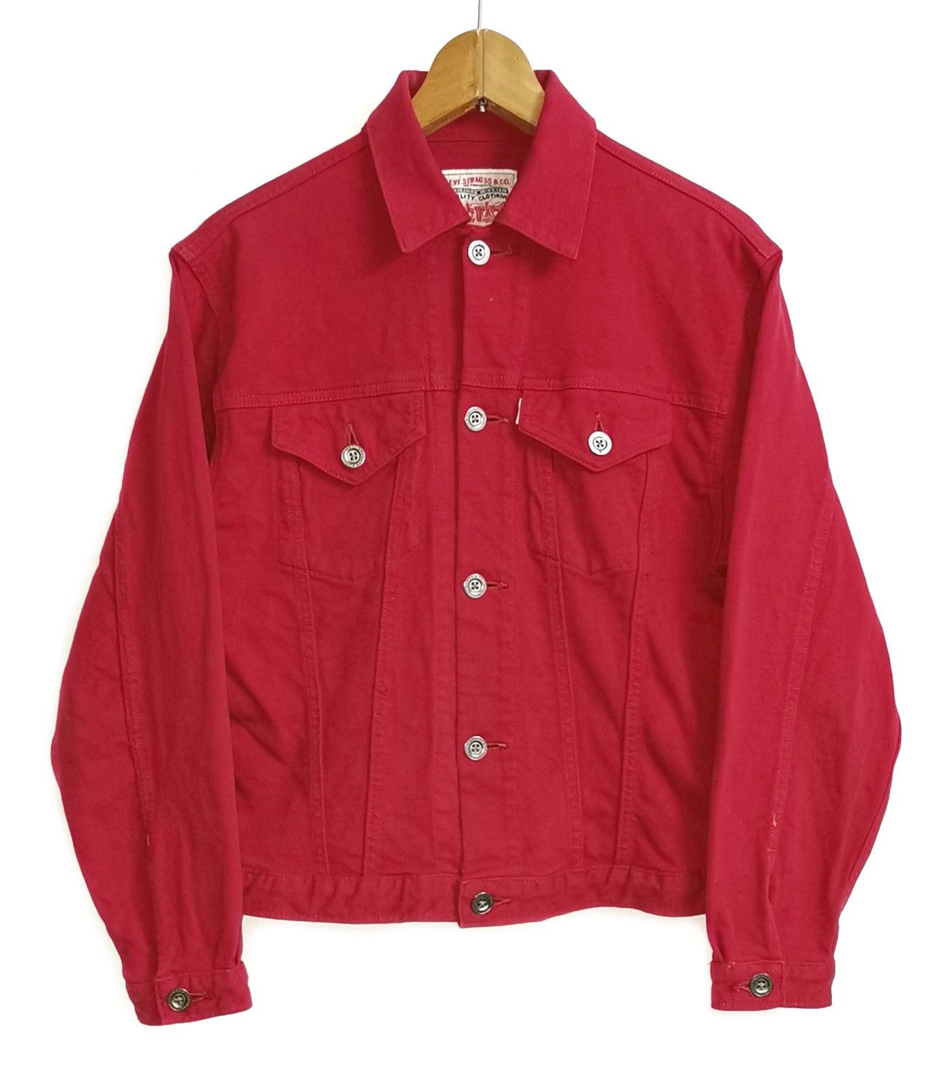 Levi's Levi's Red Denim Jacket Size US M / EU 48-50 / 2 - 2 Preview