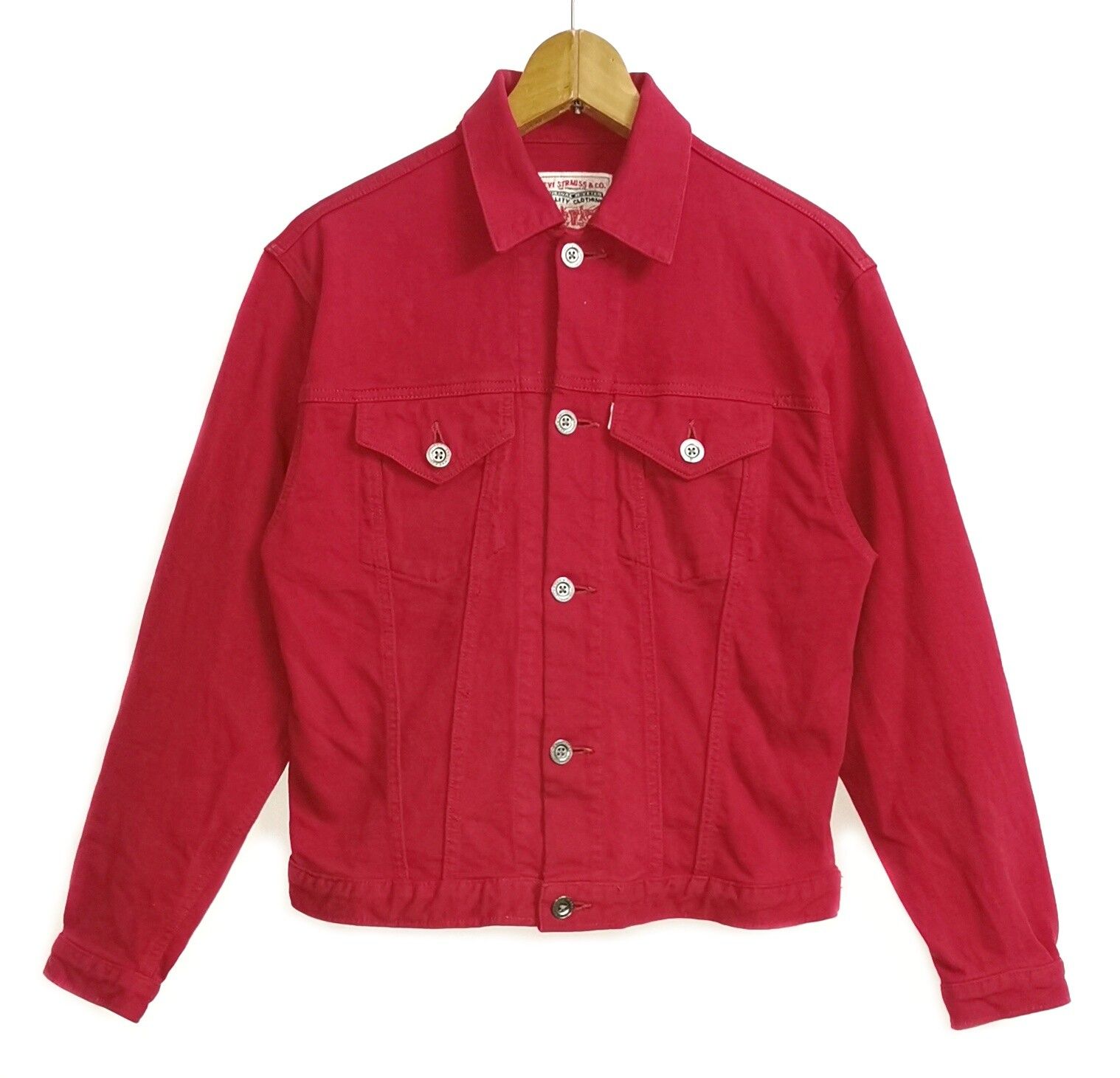 Levi's Levi's Red Denim Jacket Size US M / EU 48-50 / 2 - 1 Preview