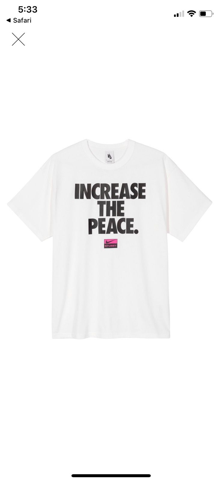 Nike Stussy Nike Increase The Peace T-shirt Size US L / EU 52-54 / 3 - 1 Preview