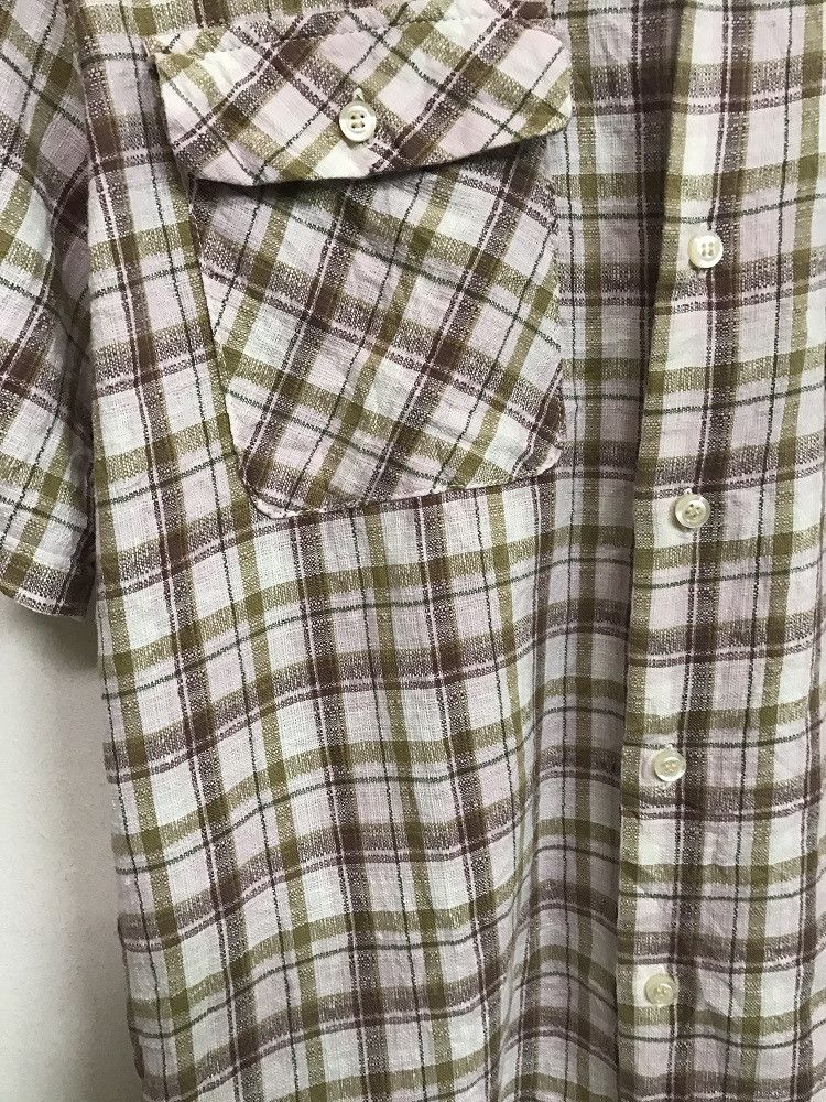 Cushman CUSHMAN Japan Check 40s 50s Style Open Collar Linen Blend Size US L / EU 52-54 / 3 - 4 Thumbnail