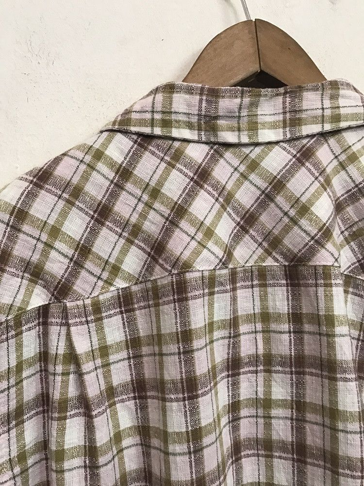 Cushman CUSHMAN Japan Check 40s 50s Style Open Collar Linen Blend Size US L / EU 52-54 / 3 - 8 Thumbnail