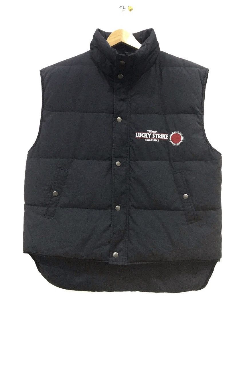 【極美品】 LUCKY STRIKE SUZUKI フード付ジャケット黒/L SUZUKI TEAM LUCKY STRIKE Motorcycle Jacket MotoGP RACING