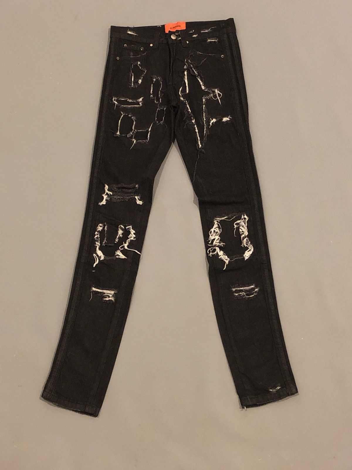 Ev Bravado EV BRAVADO (MRDR BRVDO) Black Distressed Denim Jeans Size US 34 / EU 50 - 1 Thumbnail