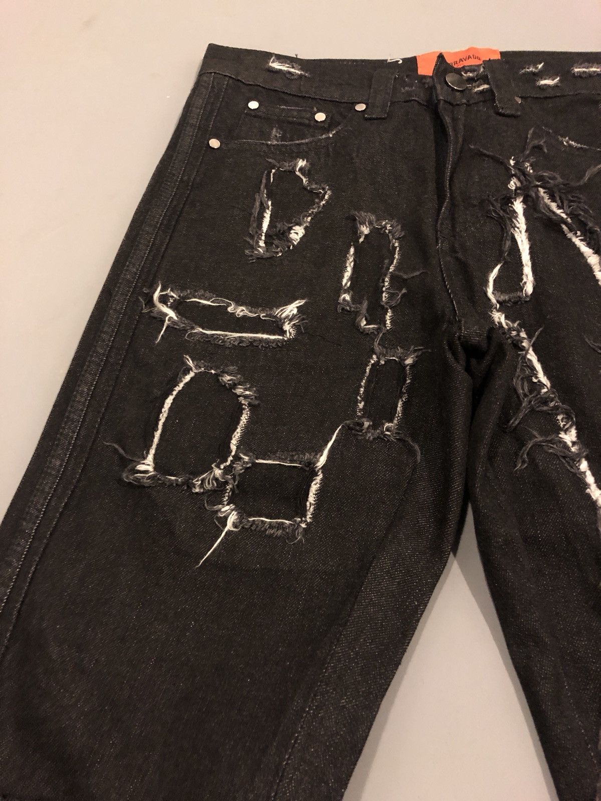 Ev Bravado EV BRAVADO (MRDR BRVDO) Black Distressed Denim Jeans Size US 34 / EU 50 - 3 Thumbnail