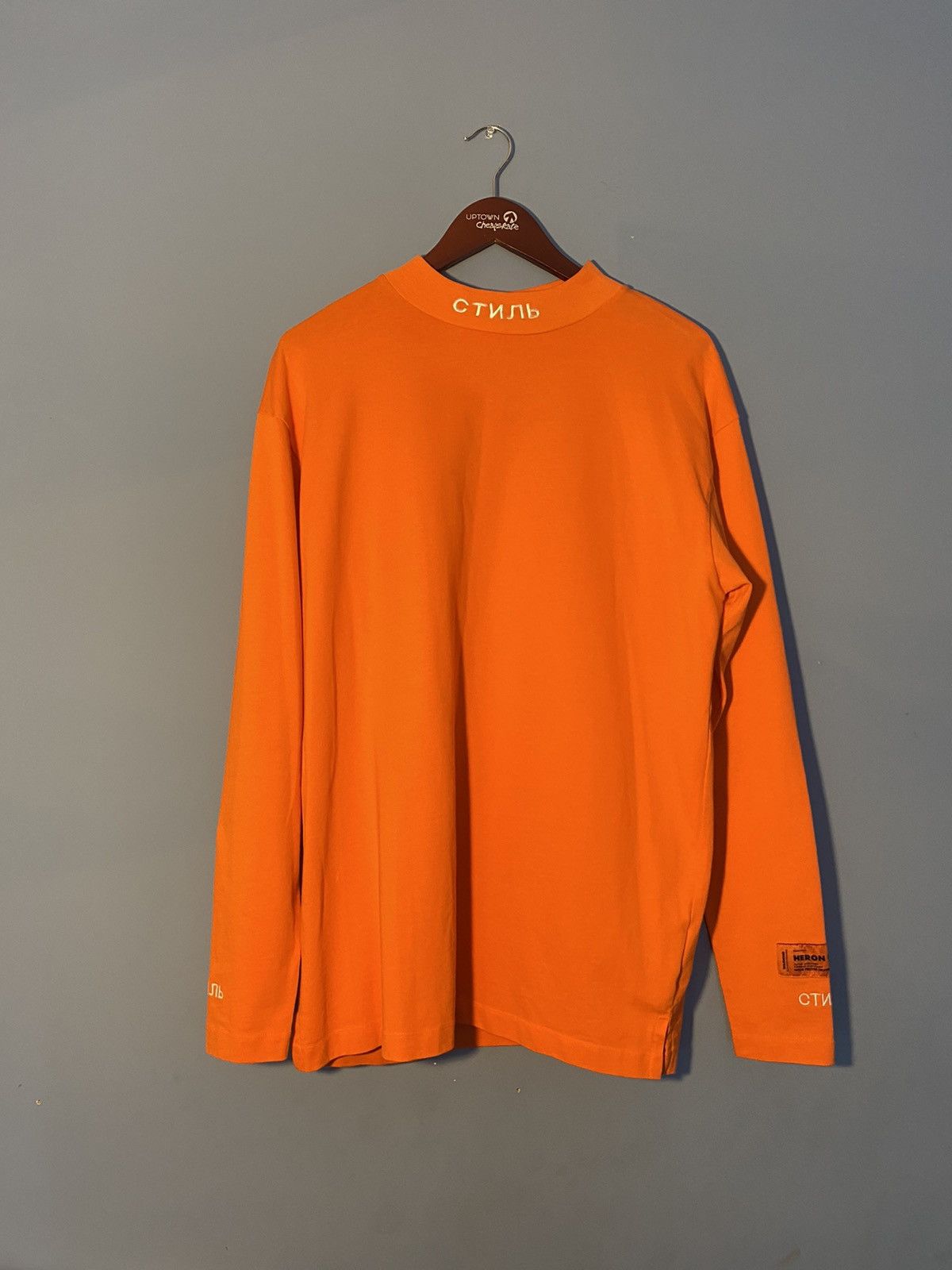 Heron Preston Oversized Heron Preston Mock Neck Orange Long Sleeve Tee Size US S / EU 44-46 / 1 - 3 Thumbnail