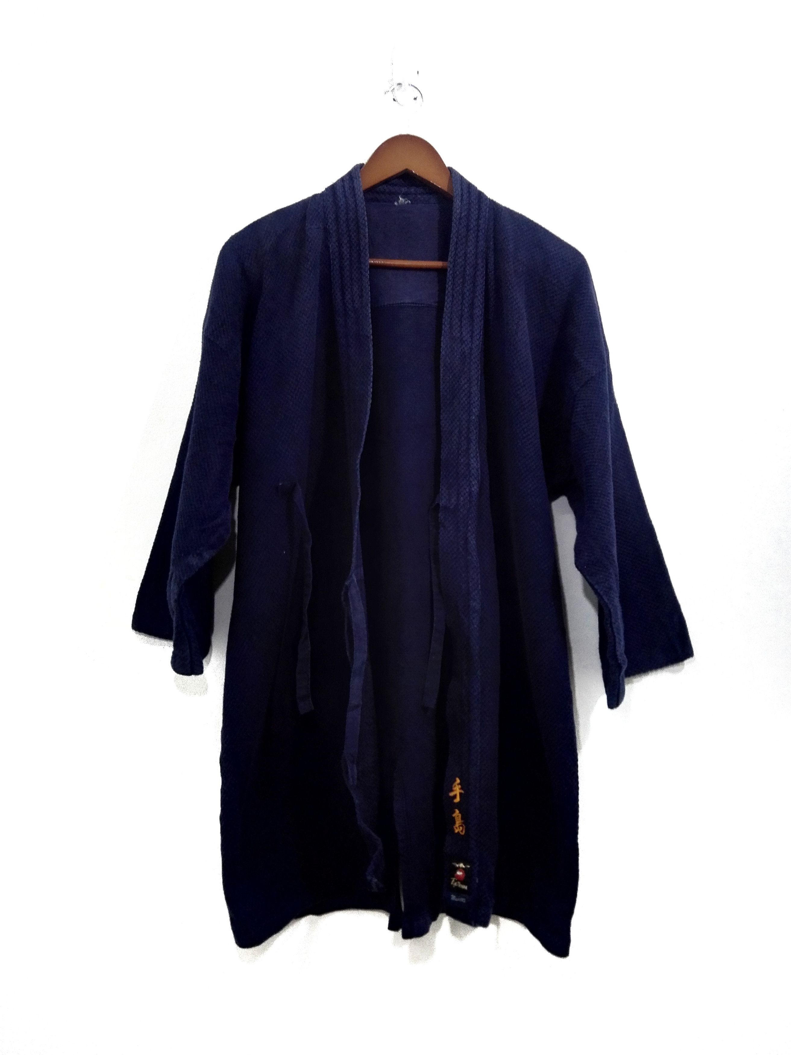 Indigo Vintage Cotton Indigo Japanese Noragi Sashiko Jacket 12 Size US M / EU 48-50 / 2 - 1 Thumbnail