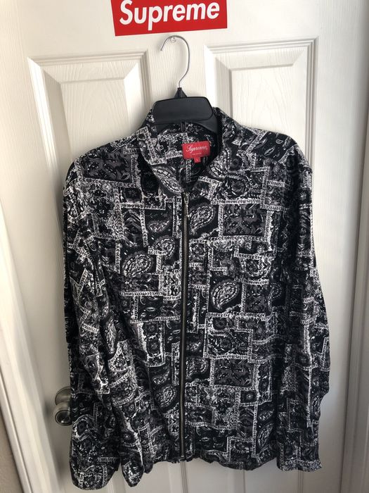 Supreme Broken Paisley Flannel Zip Up Shirt | Grailed