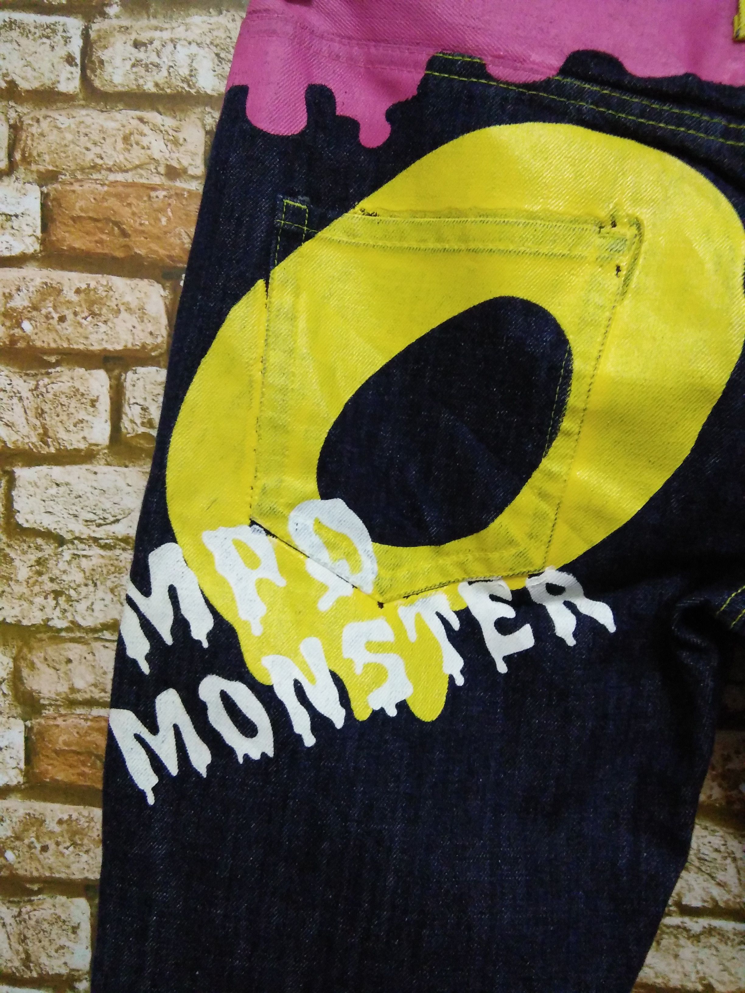 Japanese Brand MAD MONSTER x MORPLEQ DENIM PAINT (A786) Size US 32 / EU 48 - 3 Thumbnail