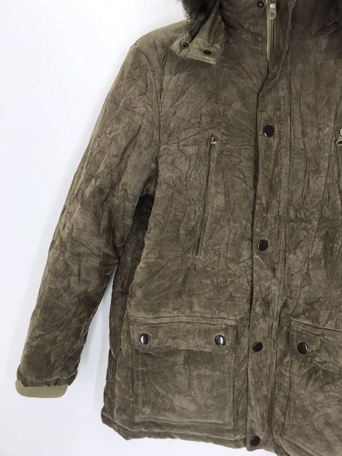 Global Work × Japanese Brand Global work corduroy fur hoodie parka jacket Size US L / EU 52-54 / 3 - 4 Thumbnail