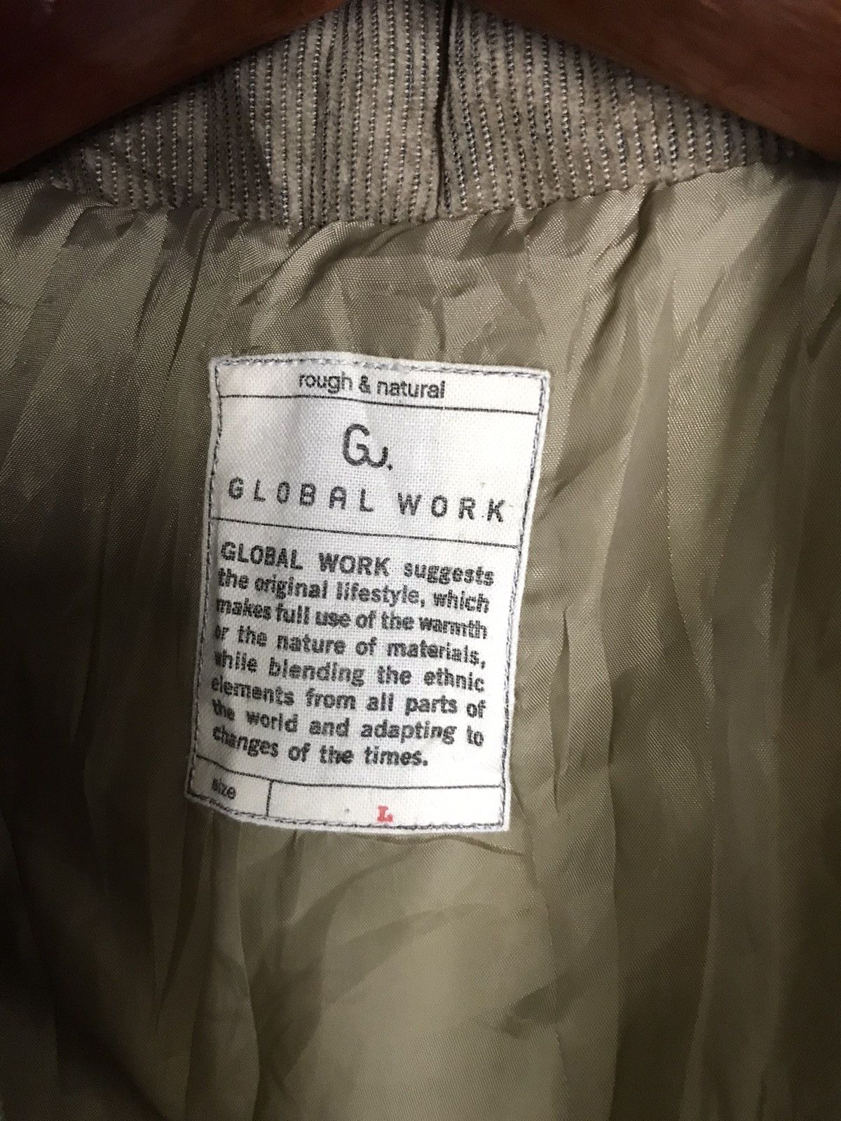 Global Work × Japanese Brand Global work corduroy fur hoodie parka jacket Size US L / EU 52-54 / 3 - 6 Thumbnail