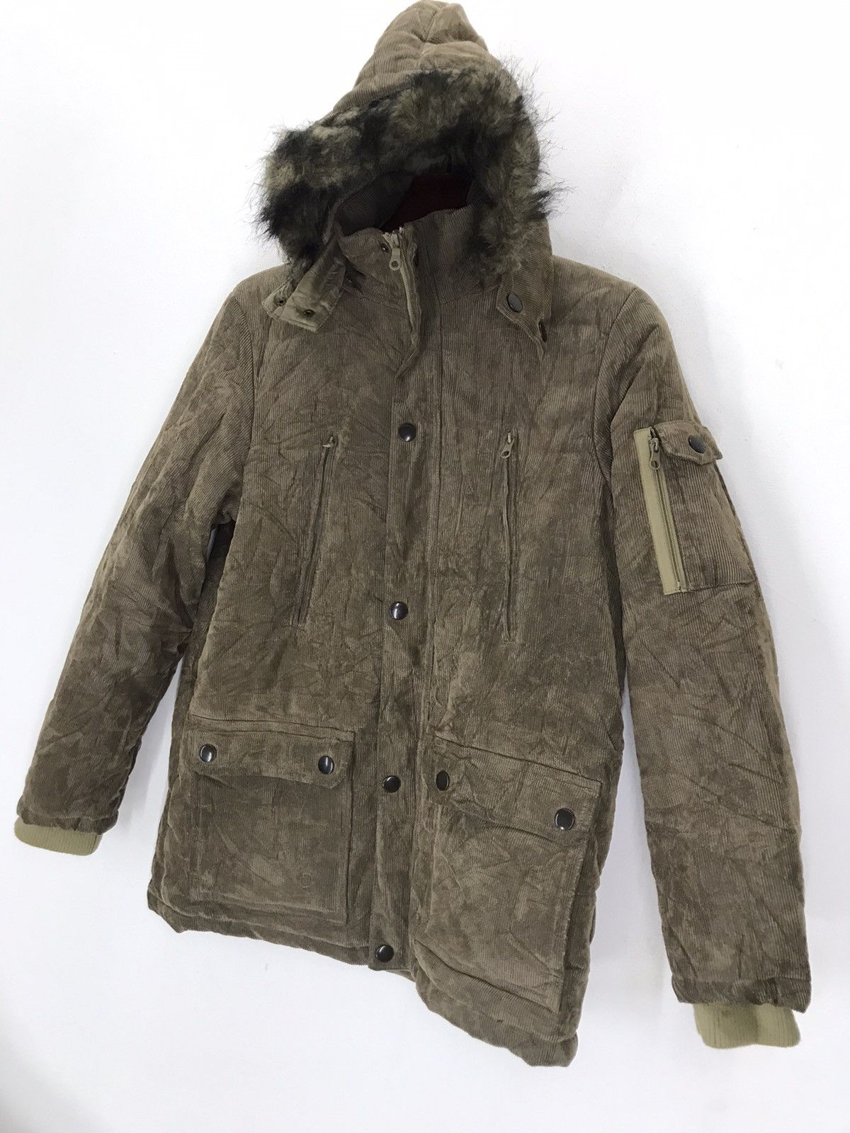 Global Work × Japanese Brand Global work corduroy fur hoodie parka jacket Size US L / EU 52-54 / 3 - 1 Thumbnail