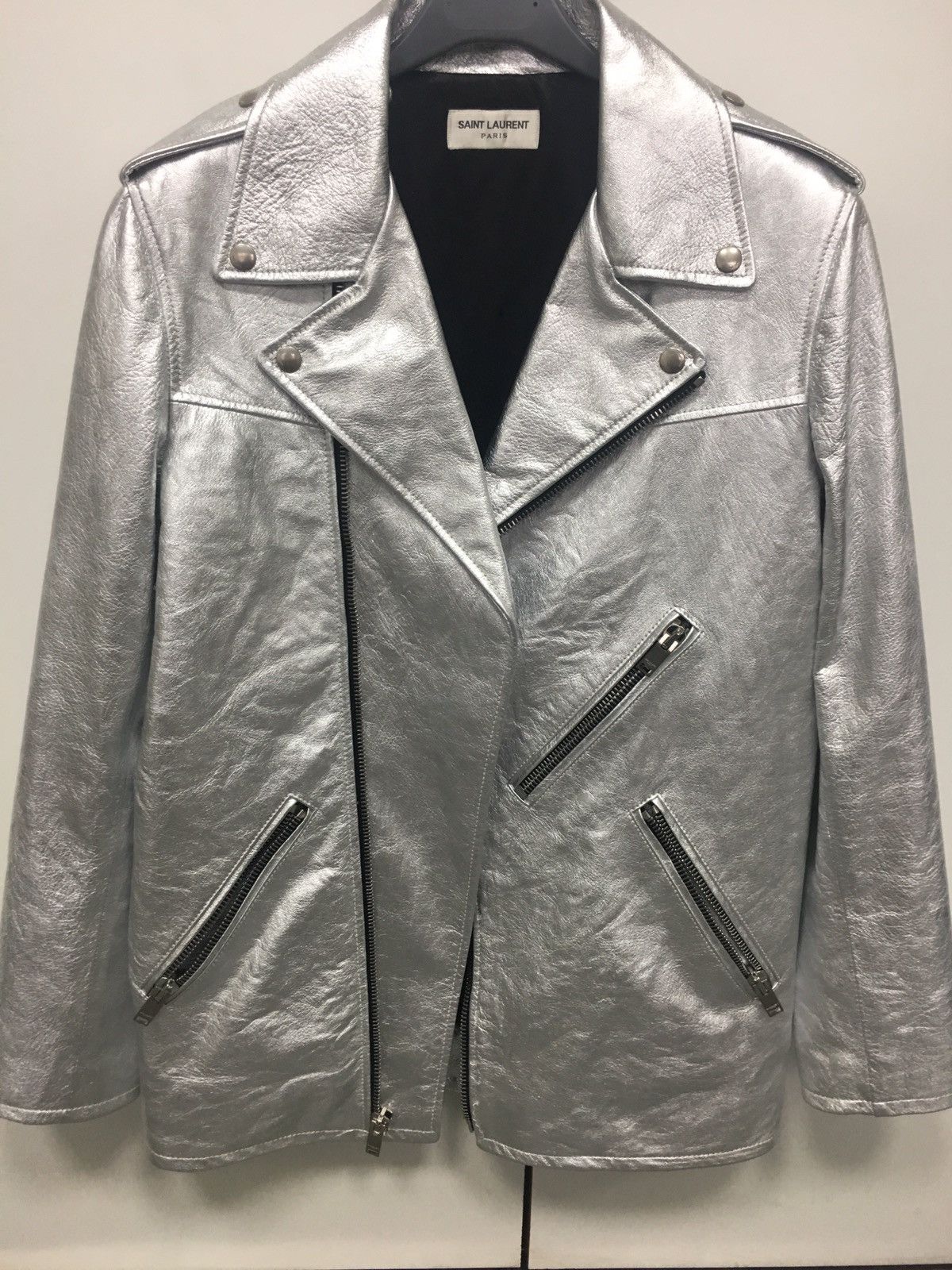 Saint Laurent Paris SAMPLE LEATHER JACKET Size US S / EU 44-46 / 1 - 1 Thumbnail