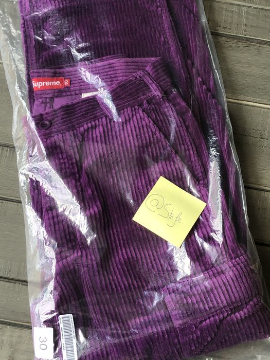 Supreme Supreme wide wale corduroy cargo pant purple | Grailed