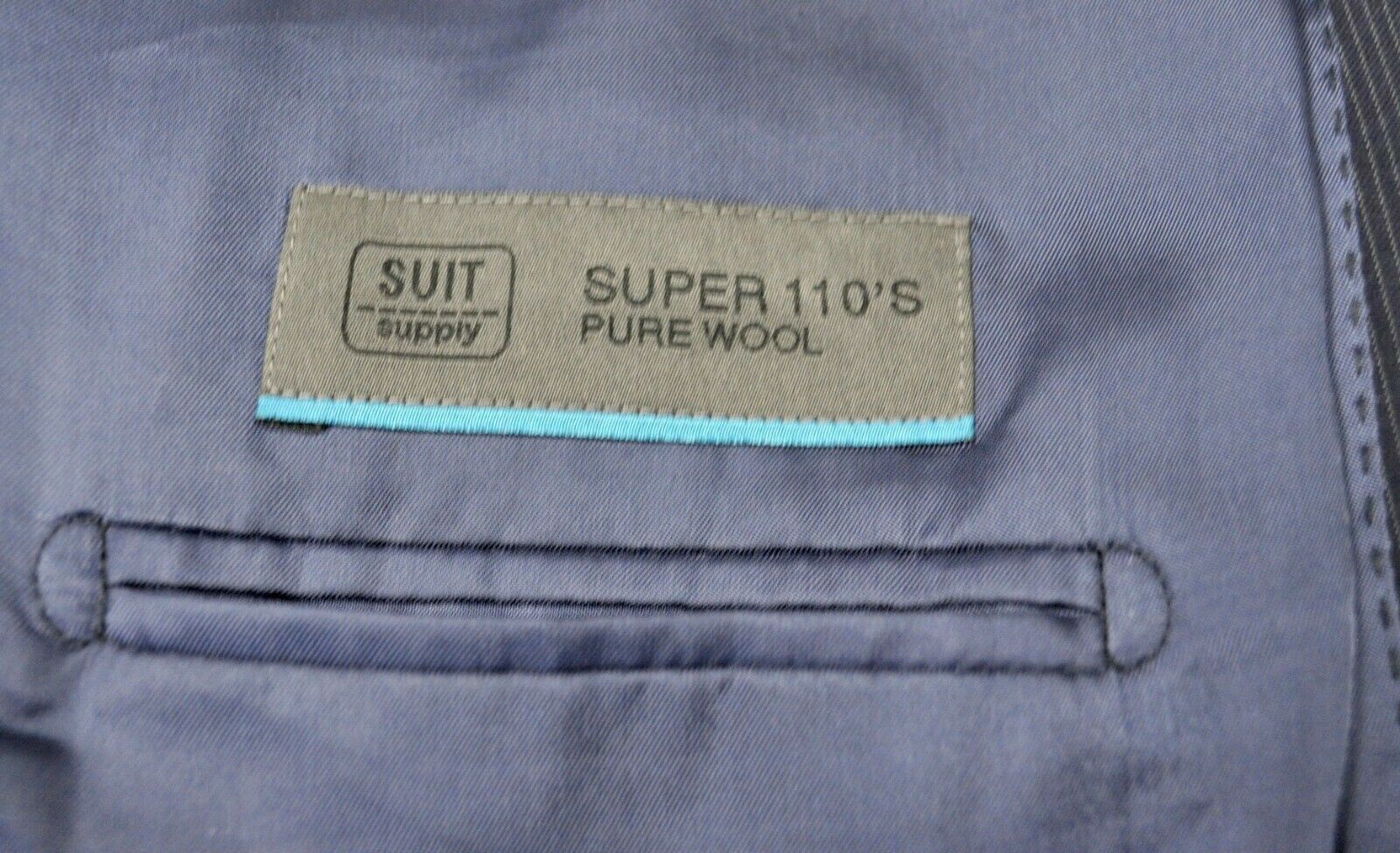 Suitsupply SUIT SUPPLY Super 110's Wool Blazer Blue Suit Jacket Coat Size 44R - 8 Thumbnail