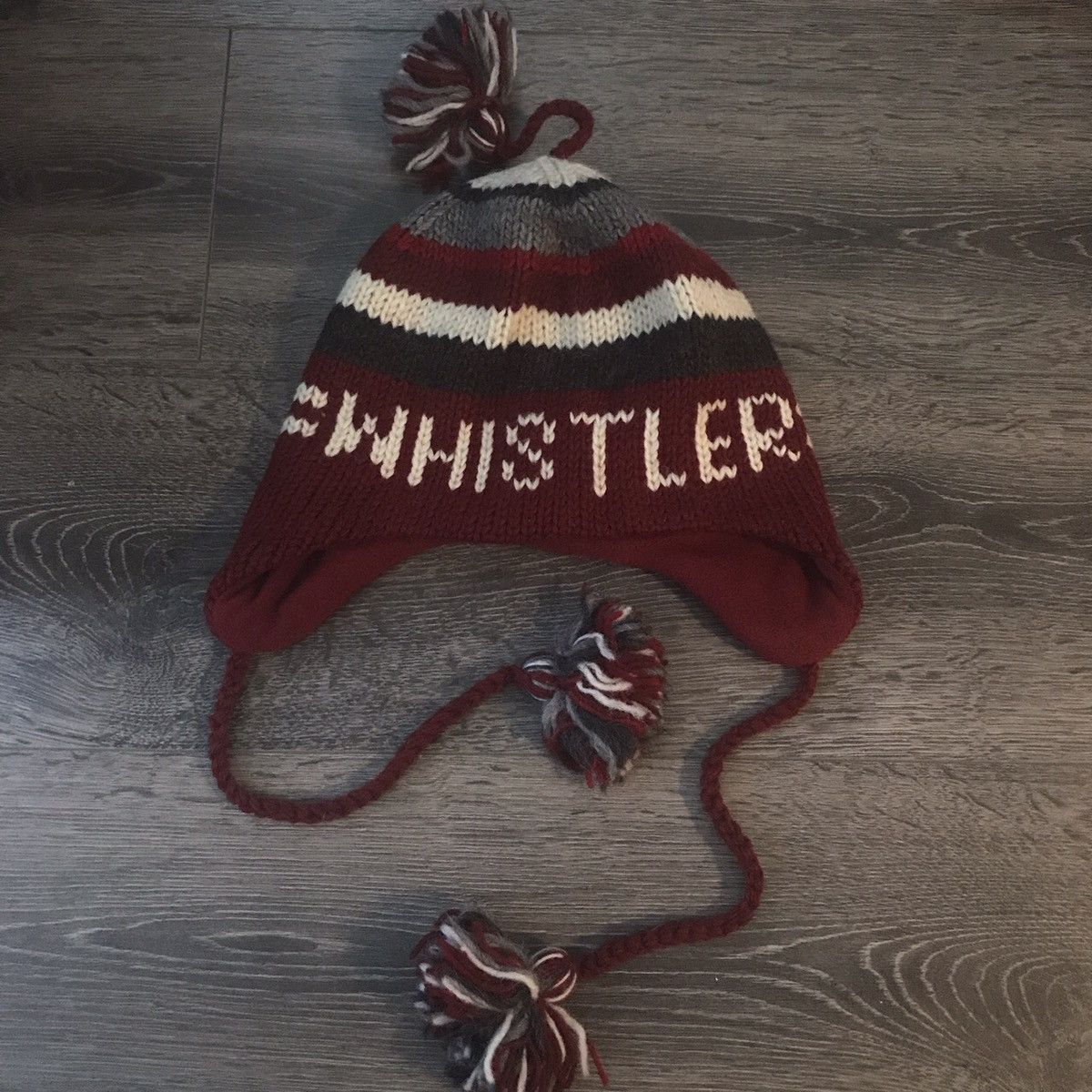 Whistler BC Canada Red Toque Knit Handmade Hat