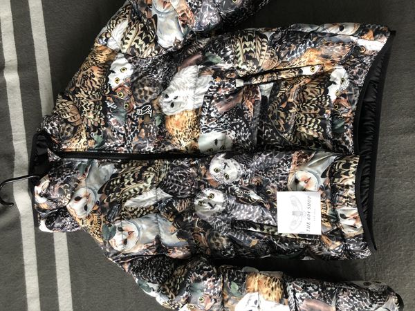 NEW October's Very Own OVO Owl Print Hooded Puffer Jacket