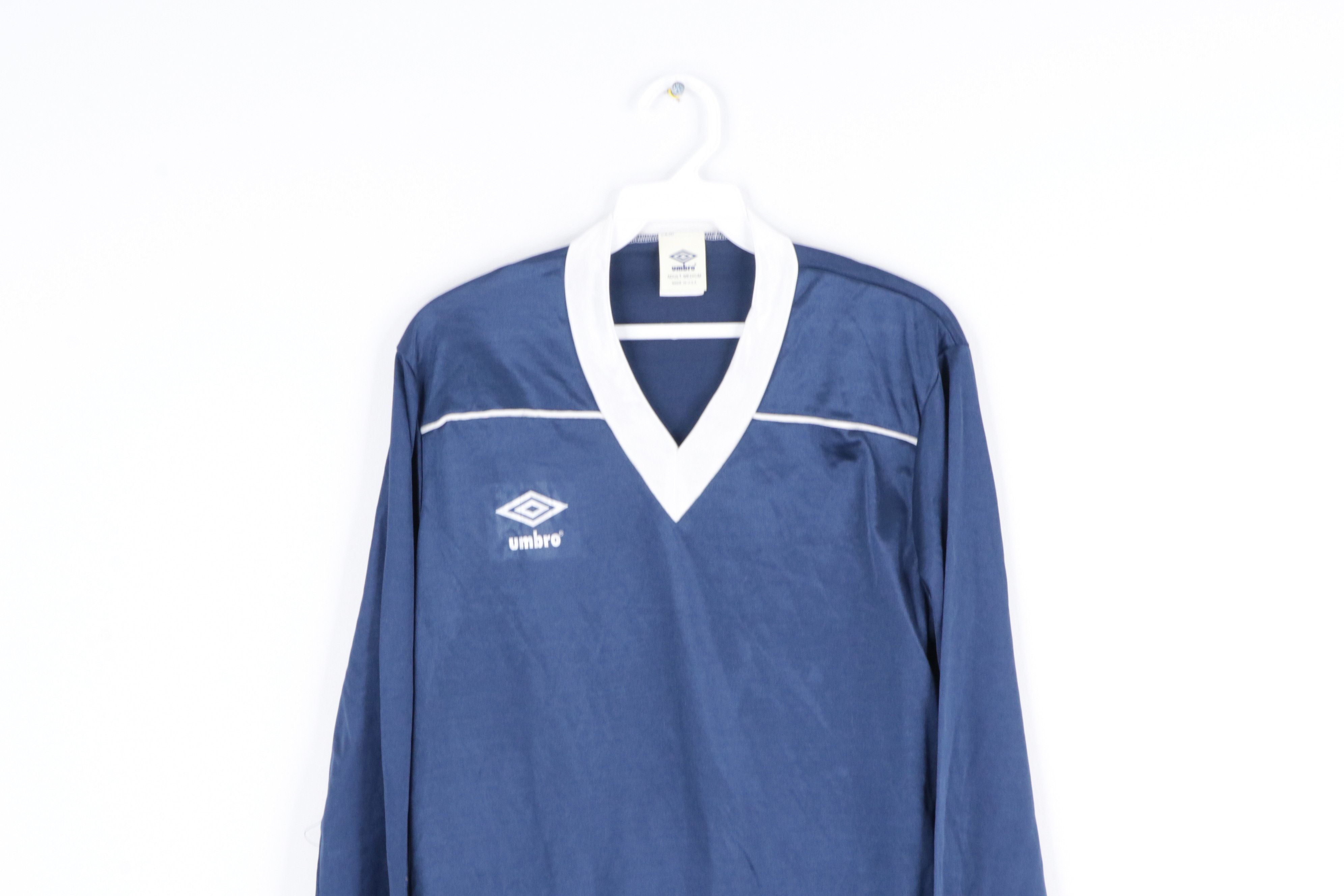 Vintage NOS Vintage 80s Umbro Long Sleeve Soccer Jersey Navy Blue Size US M / EU 48-50 / 2 - 2 Preview
