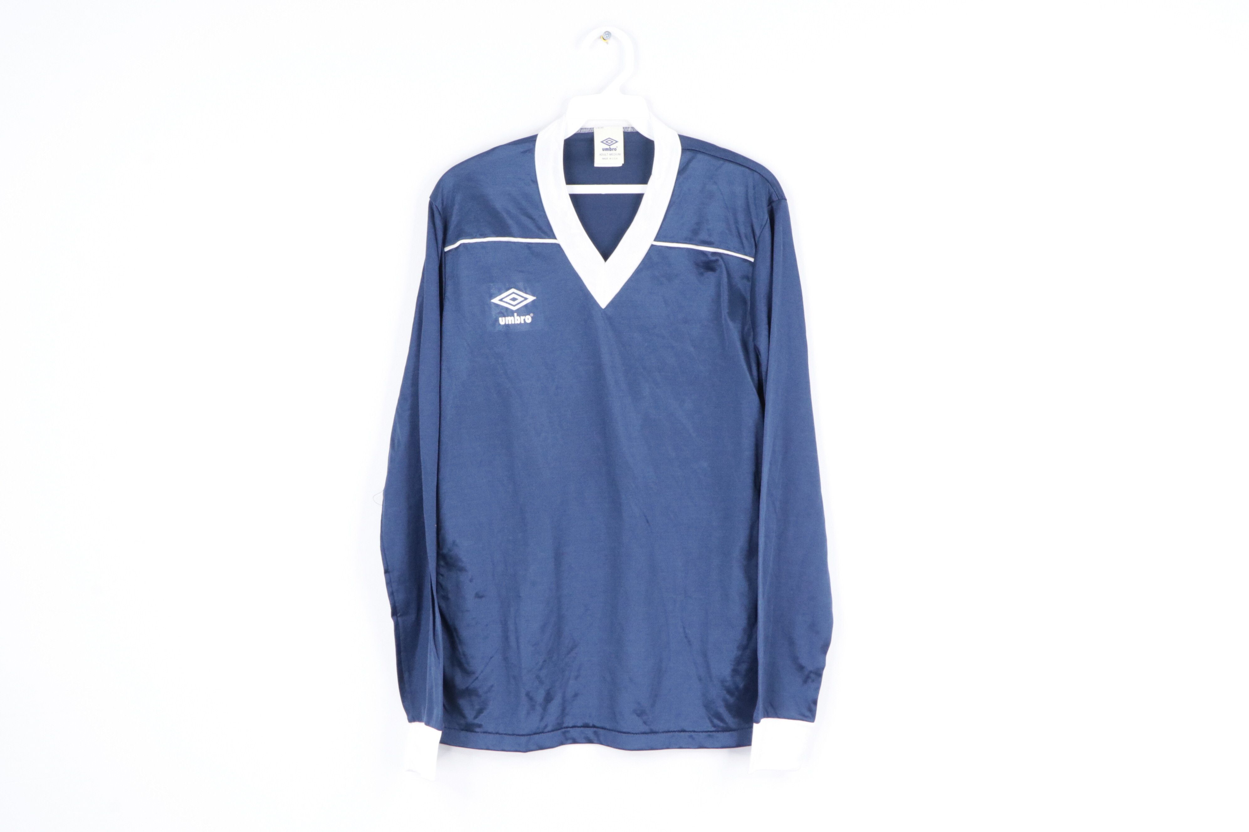 Vintage NOS Vintage 80s Umbro Long Sleeve Soccer Jersey Navy Blue Size US M / EU 48-50 / 2 - 1 Preview