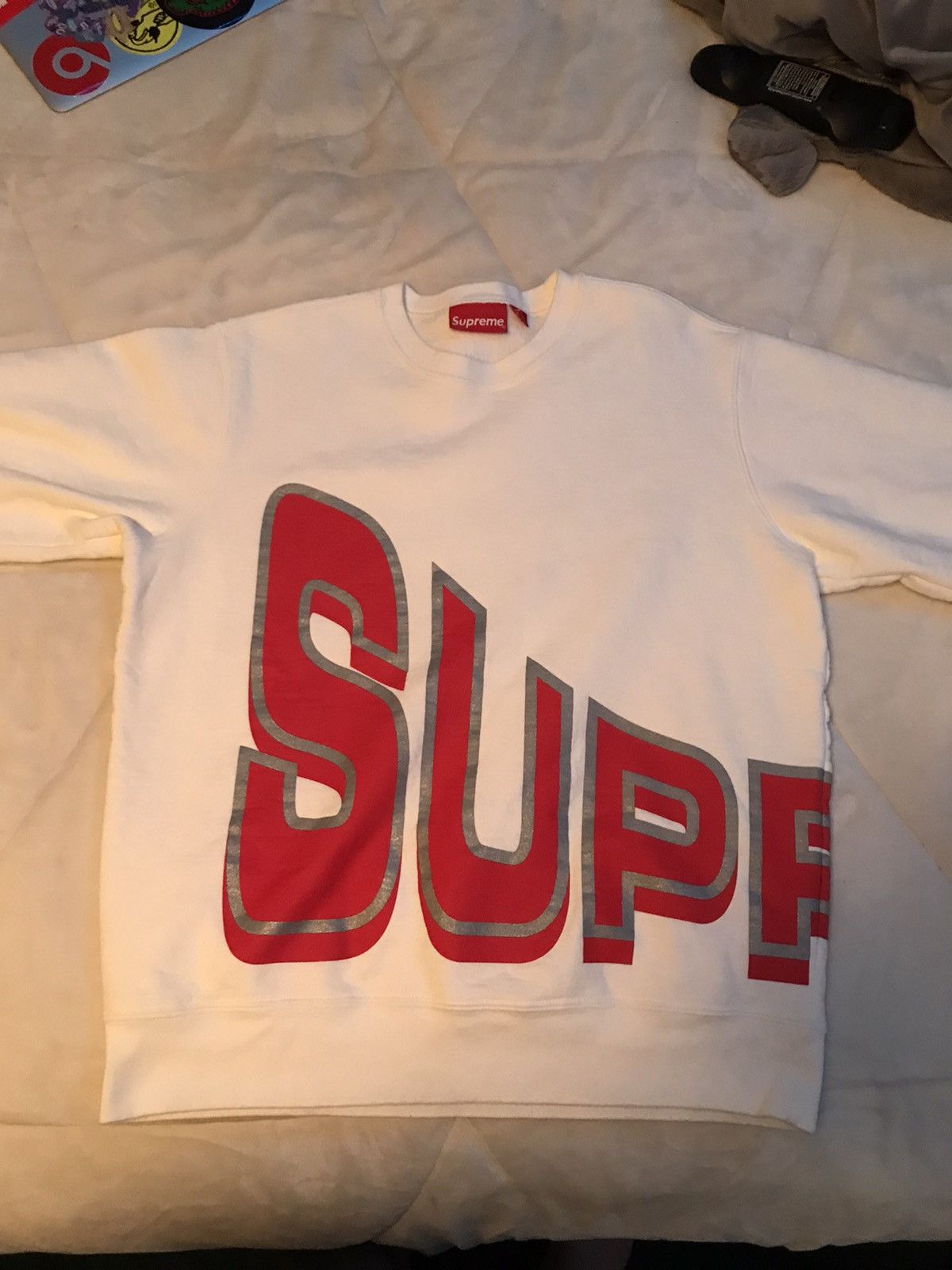 Supreme Supreme Side Arc Crewneck White (Medium) | Grailed