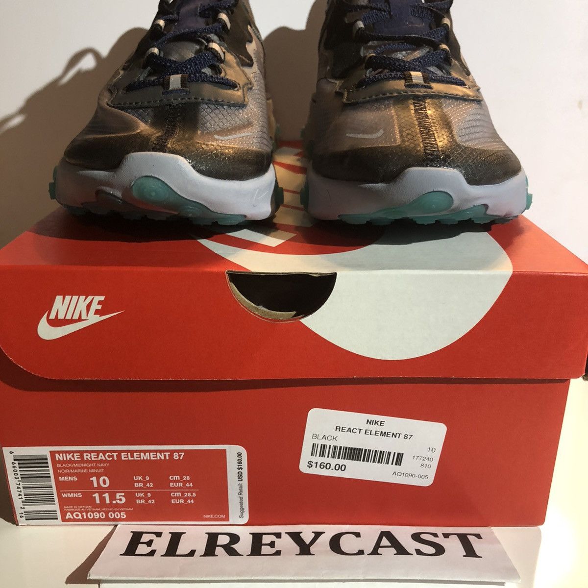 Nike React Element 87 Neptune Green 2018 Size US 10 / EU 43 - 4 Thumbnail