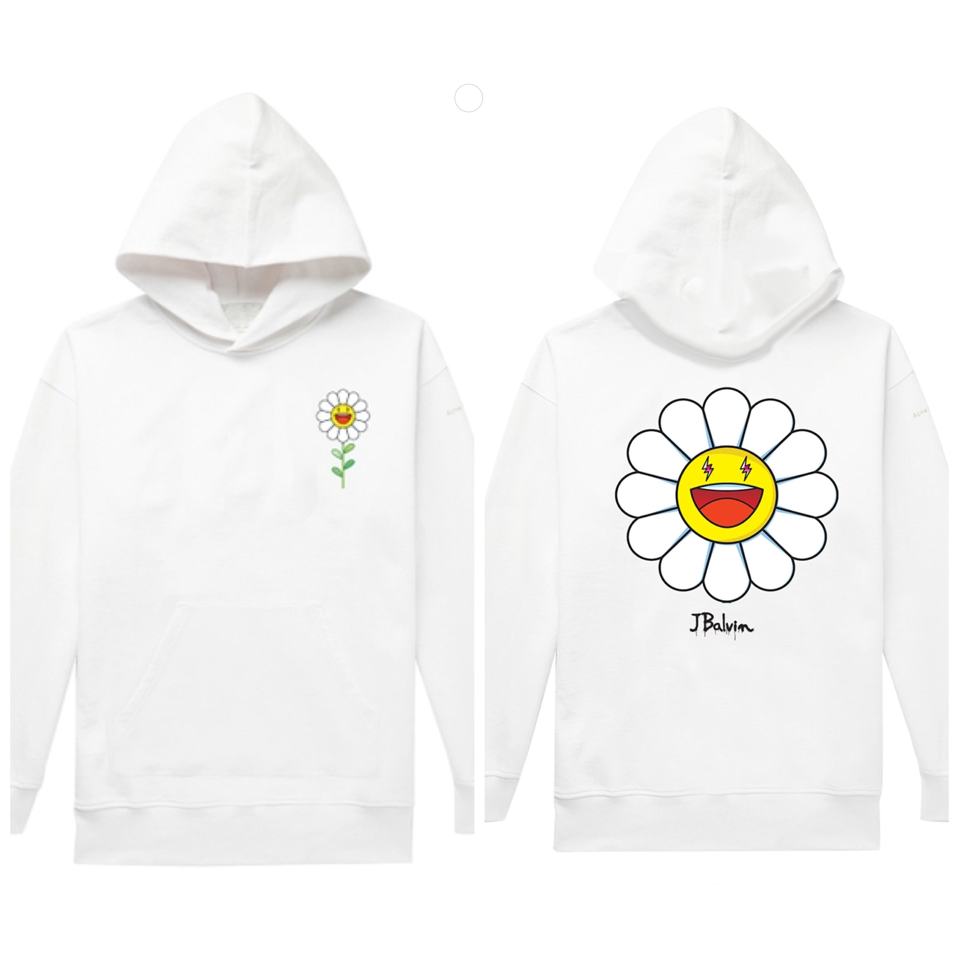 J Balvin x Takashi Murakami Rainbow Flower Hoodie White