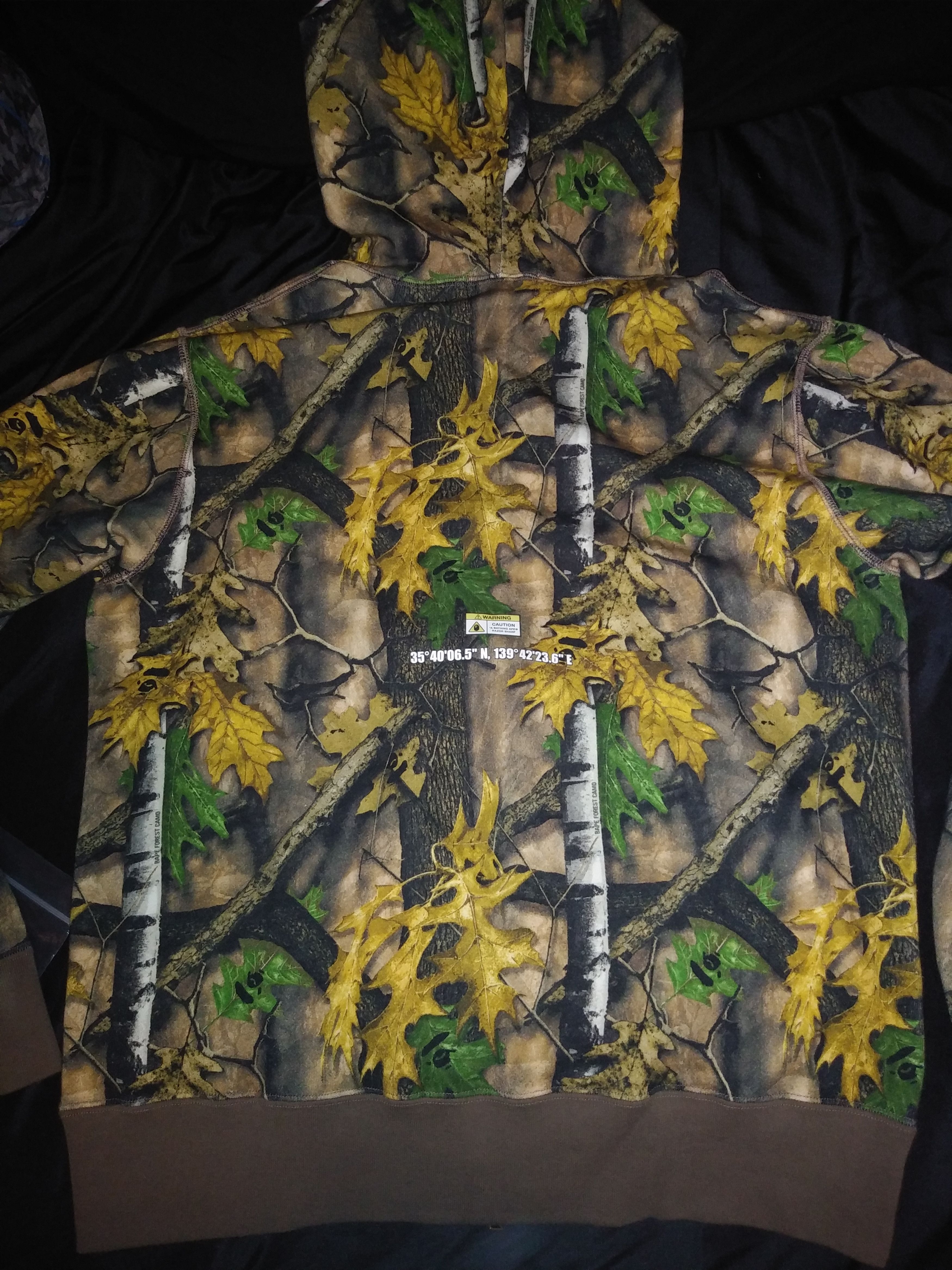 real tree bape camo full zip hoodie