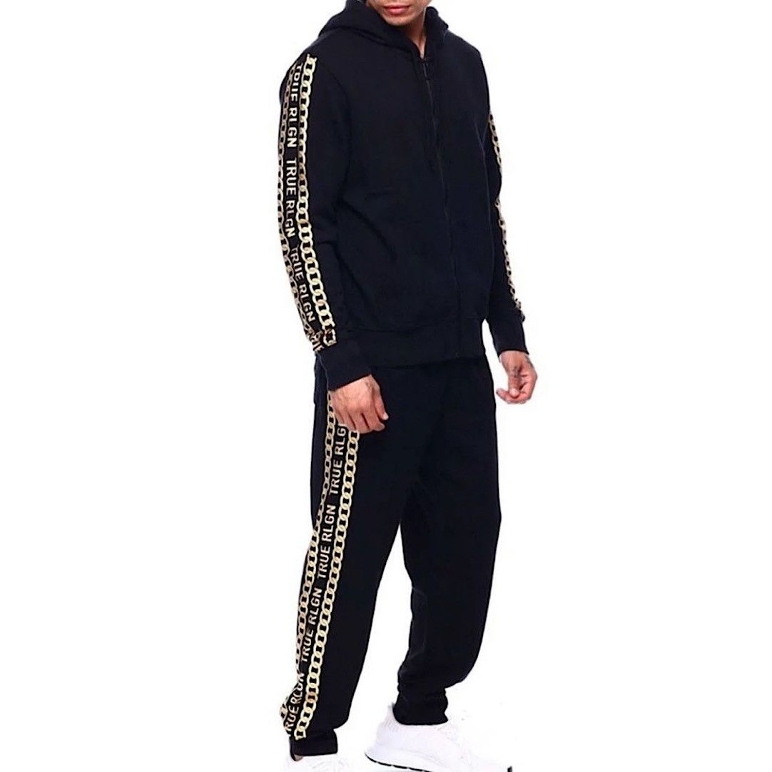 True Religion TRUE RELIGION Men’s Logo Zip Sweatsuit Black Size S Grailed