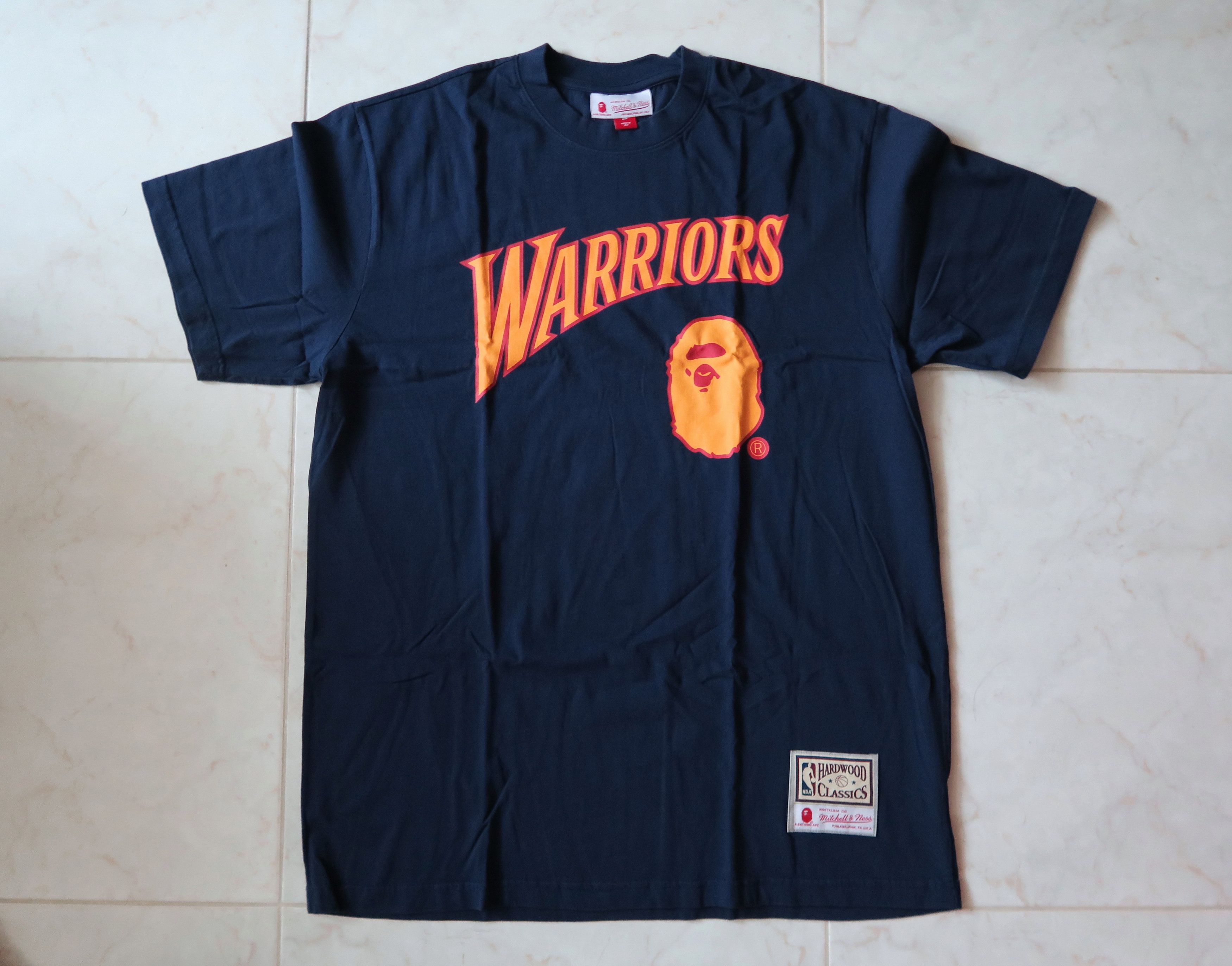 Bape Mitchell Ness Bape A Bathing Ape x Mitchell Ness NBA Warriors T Shirt Grailed