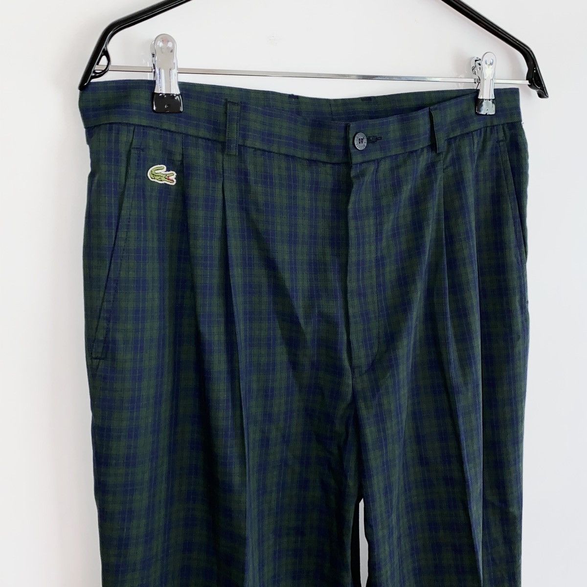 Lacoste × Vintage VINTAGE CHEMISE LACOSTE CHECKERED PLAID CASUAL PANTS GREEN Size US 34 / EU 50 - 2 Thumbnail