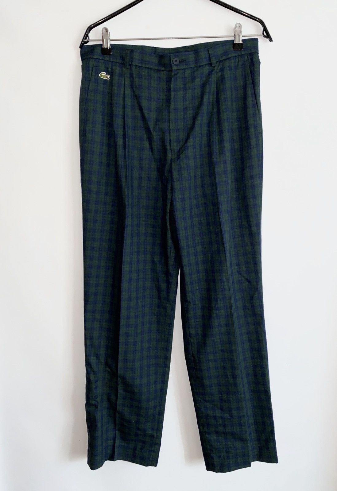 Lacoste × Vintage VINTAGE CHEMISE LACOSTE CHECKERED PLAID CASUAL PANTS GREEN Size US 34 / EU 50 - 1 Thumbnail