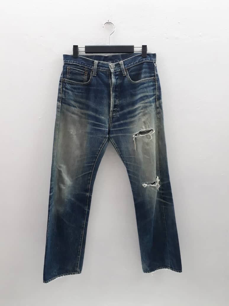 Tabloid News Jeans Selvedge Denim Distressed