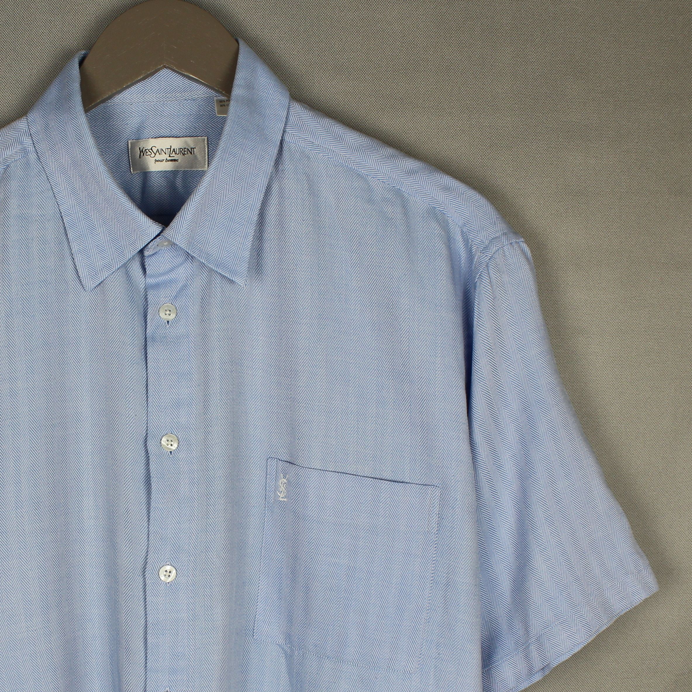 Yves Saint Laurent YSL Yves Saint Laurent Short Sleeve Shirt Size XL Size US XL / EU 56 / 4 - 1 Thumbnail