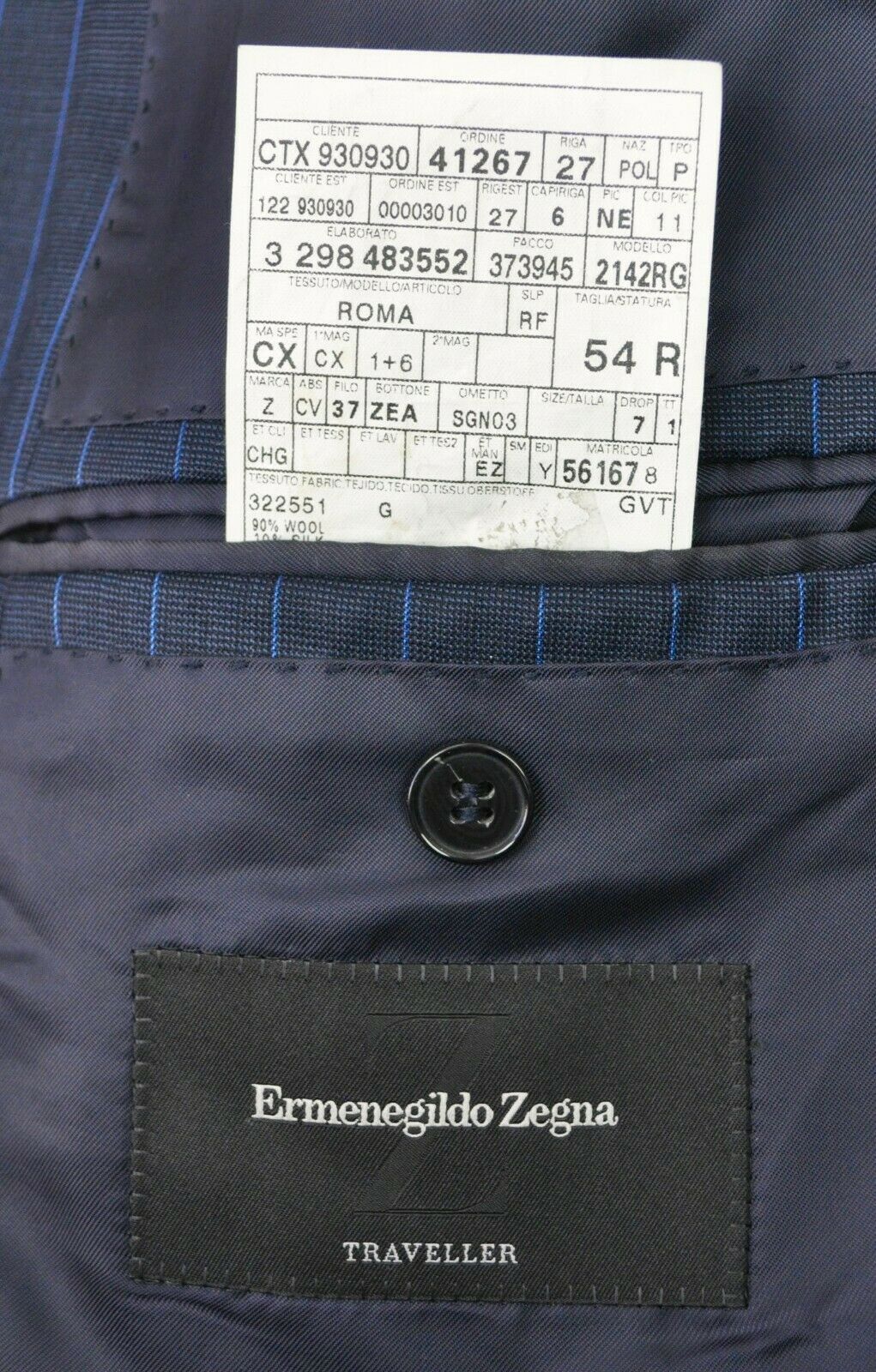 Ermenegildo Zegna ERMENEGILDO ZEGNA 'Roma' Wool Silk Blazer Coat Jacket Size 44R - 6 Thumbnail