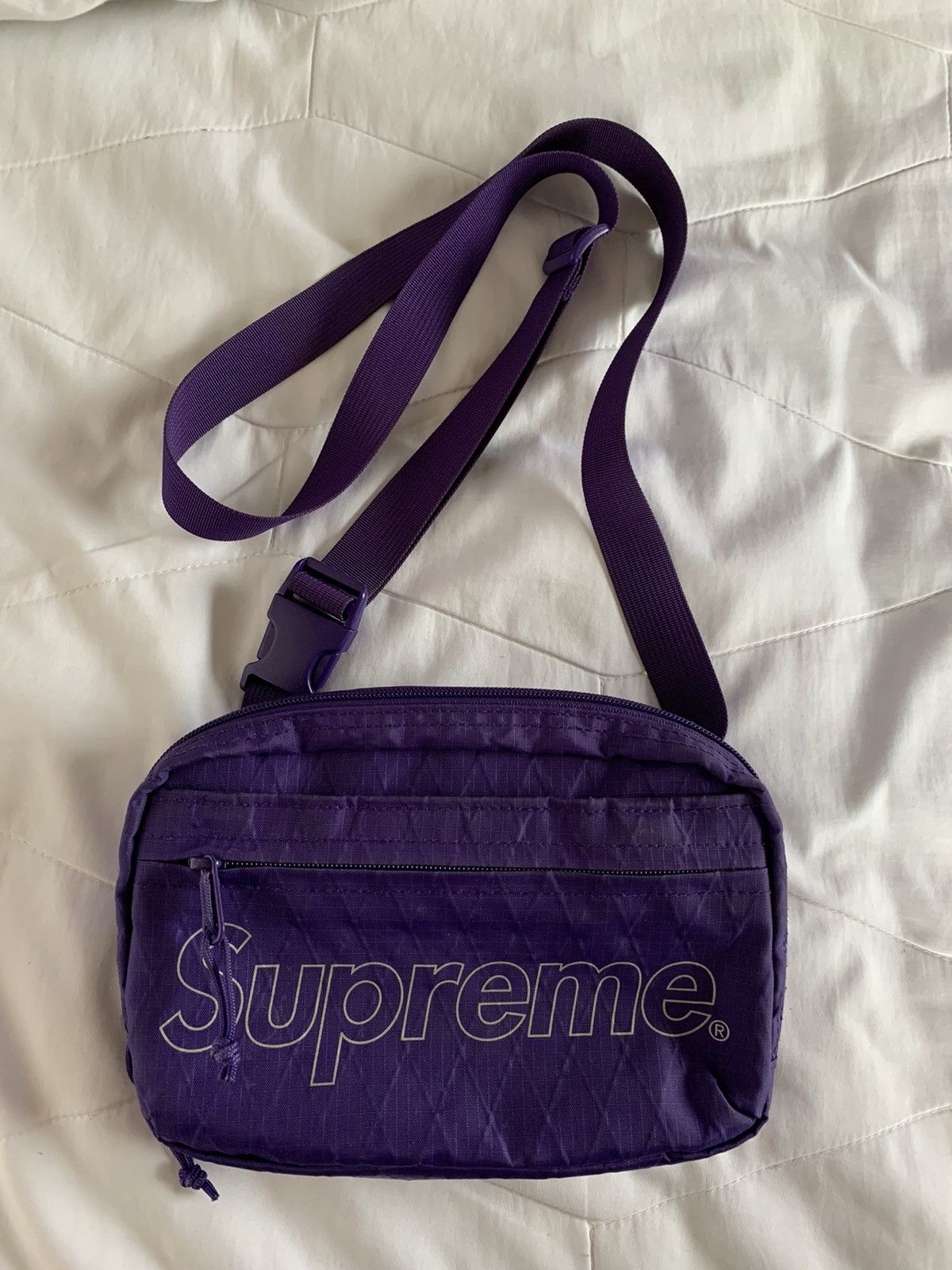 Purple supreme shoulder bag best sale