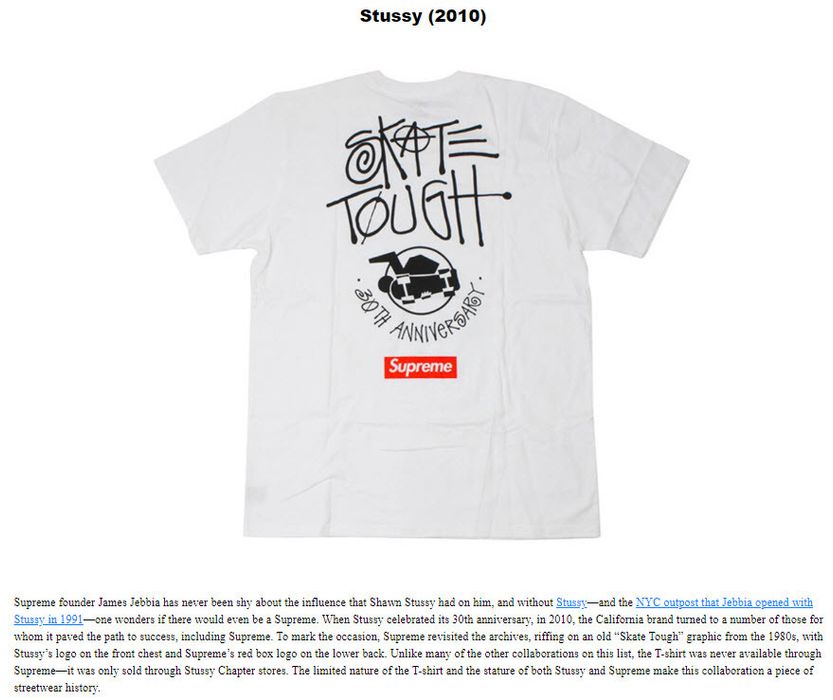 Supreme x clearance stussy tee