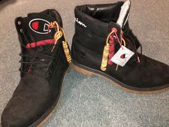 Champion hot sale black timbs