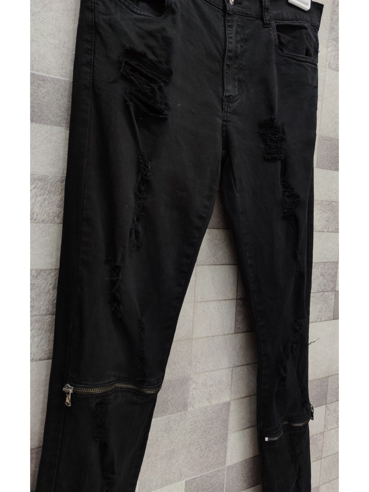 Imperious × Seditionaries IMP Punk Rock Ripped Zipper Knee Stretchy Skinny Pants Size US 33 - 5 Thumbnail