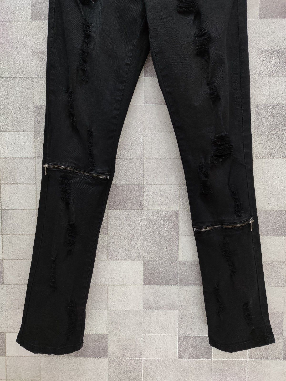 Imperious × Seditionaries IMP Punk Rock Ripped Zipper Knee Stretchy Skinny Pants Size US 33 - 2 Thumbnail