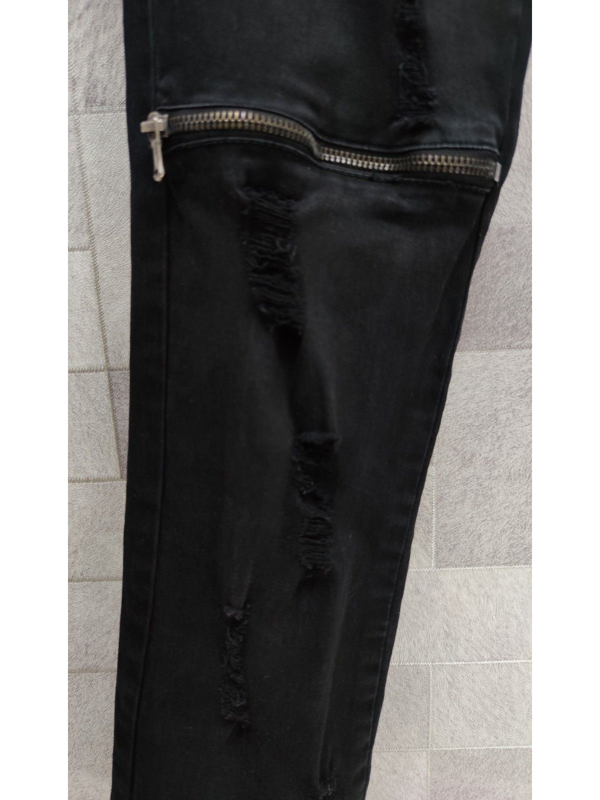 Imperious × Seditionaries IMP Punk Rock Ripped Zipper Knee Stretchy Skinny Pants Size US 33 - 10 Thumbnail