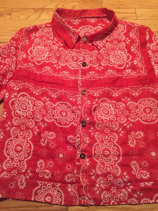 Red Bandana Patchwork Shirt