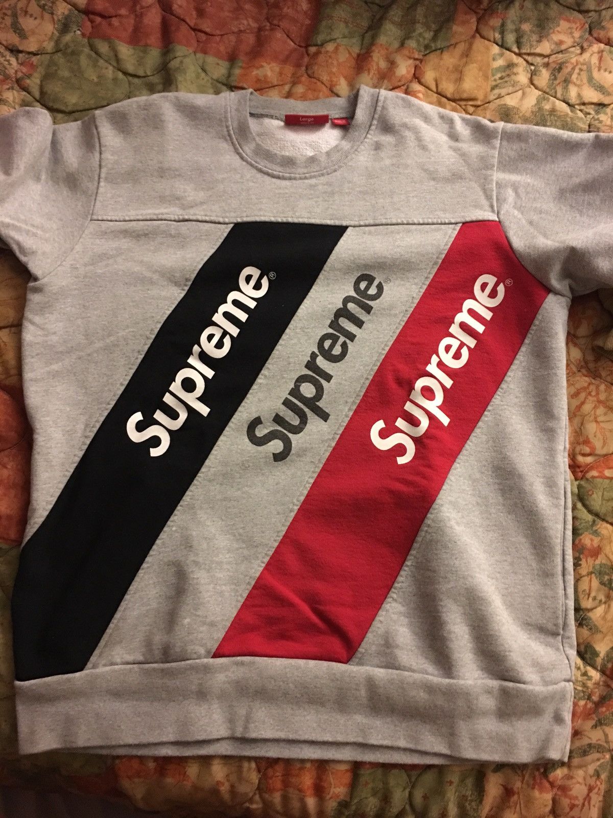 Supreme Triple Box Logo Crewneck Grailed 