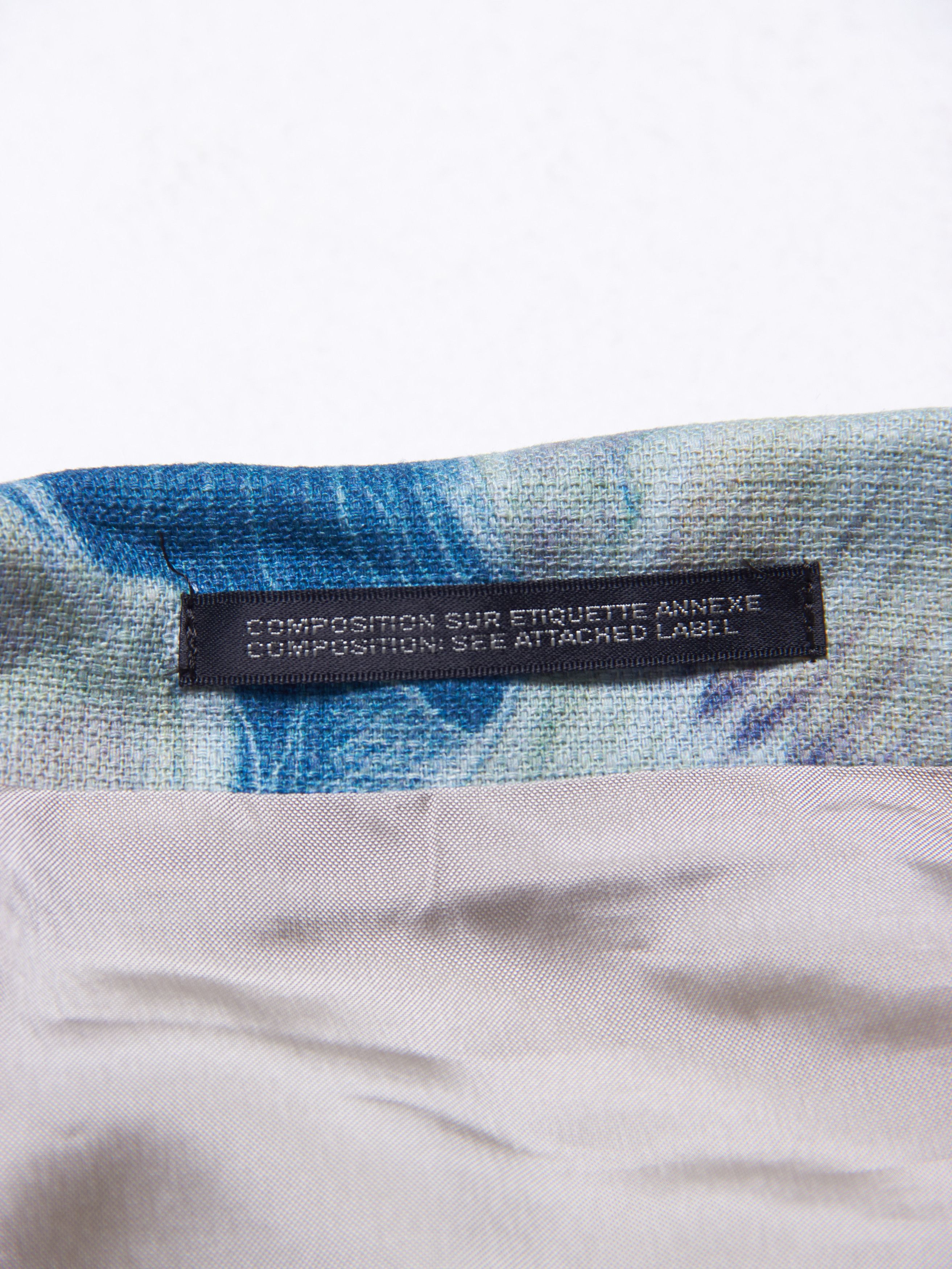 Yohji Yamamoto Light Blue Flower Printed Racer Jacket Size US XL / EU 56 / 4 - 8 Thumbnail