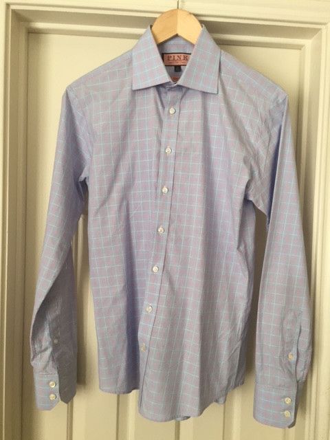 Thomas Pink Blue/pink plaid shirt Size US S / EU 44-46 / 1 - 1 Preview