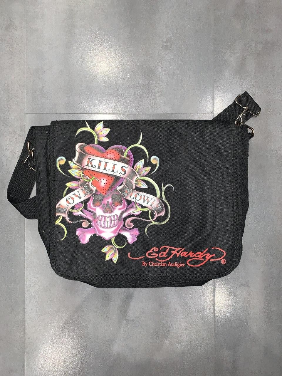 Christian Audigier Ed Hardy "Love Kills Slowly" Black Shoulder Bag Size ONE SIZE - 2 Thumbnail
